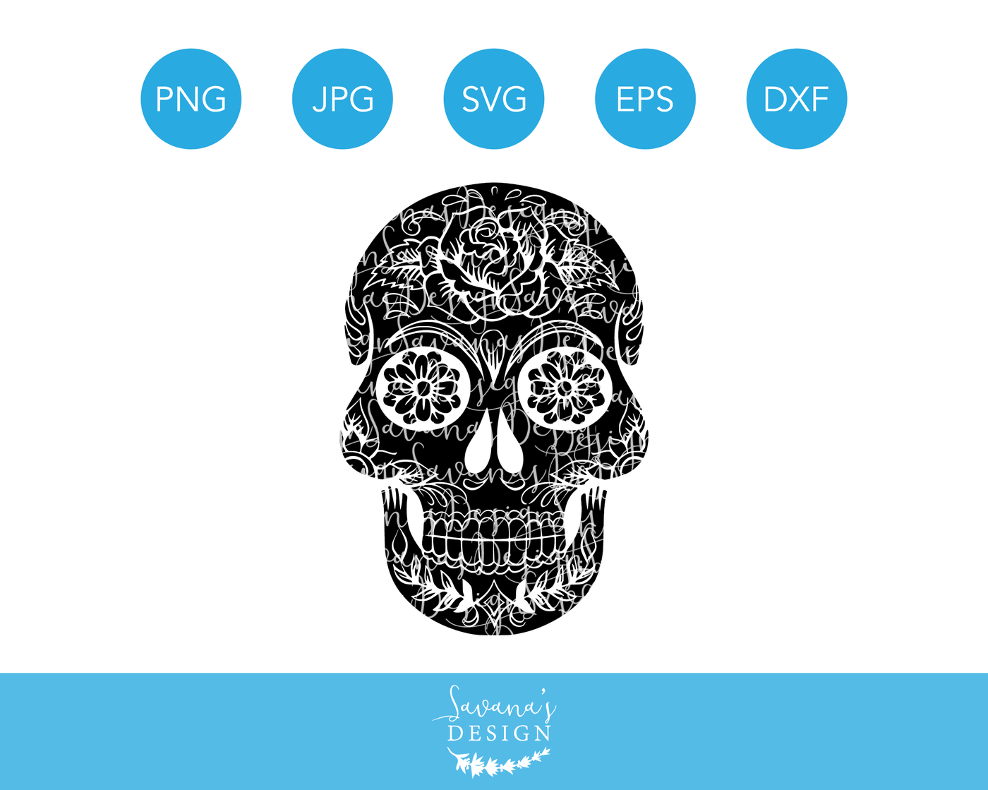 Sugar Skull Svg • A Cut File for Cricut and Silhouette • Jojo & Bella