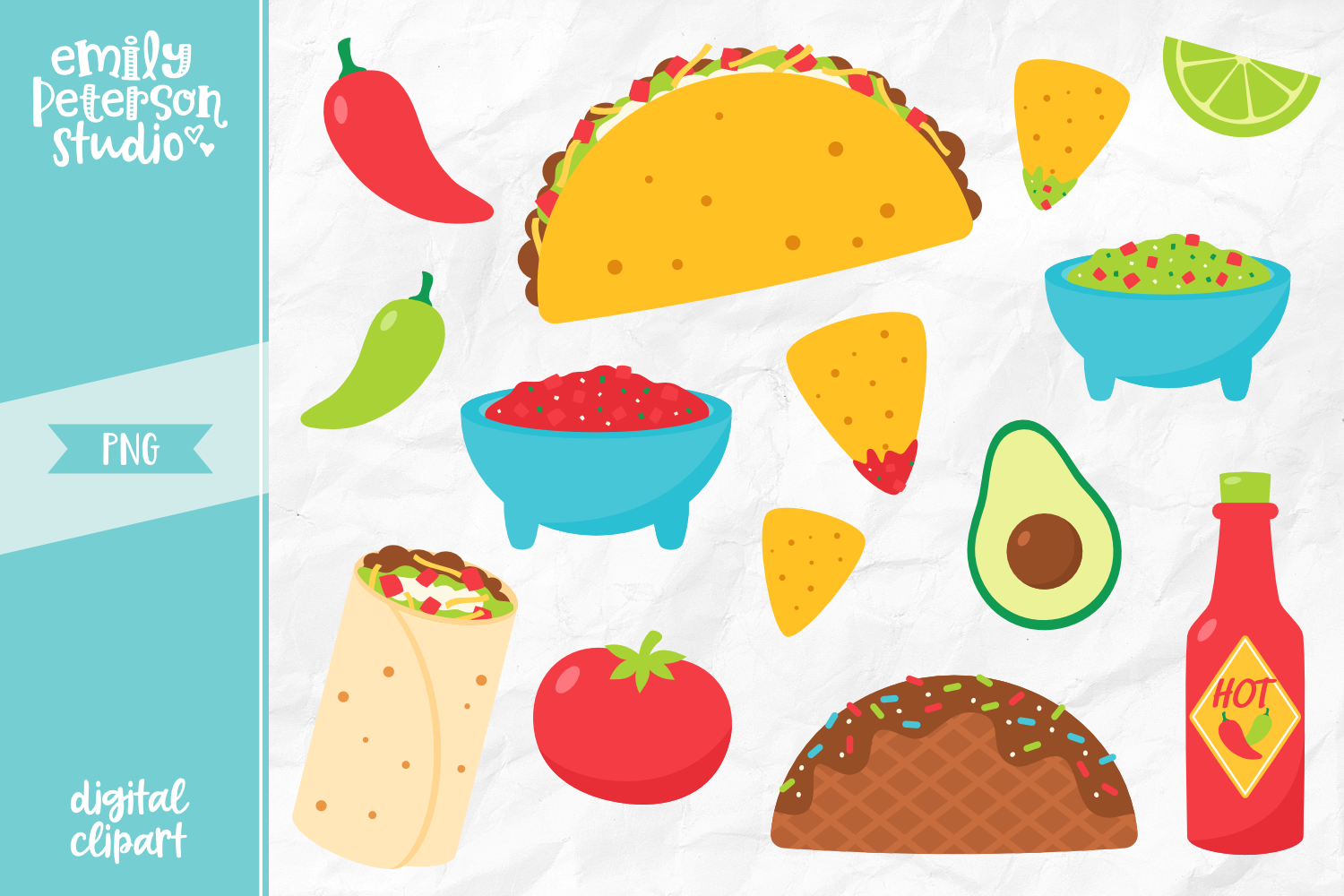 Taco Tuesday Clipart By Emily Peterson Studio | TheHungryJPEG.com