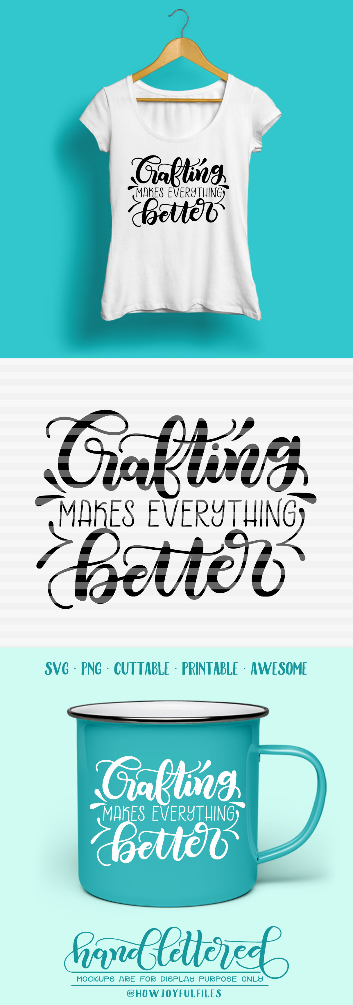 Crafting Makes Everything Better Svg Pdf Dxf Hand Drawn Lettered Cut File Graphic Overlay By Howjoyful Files Thehungryjpeg Com