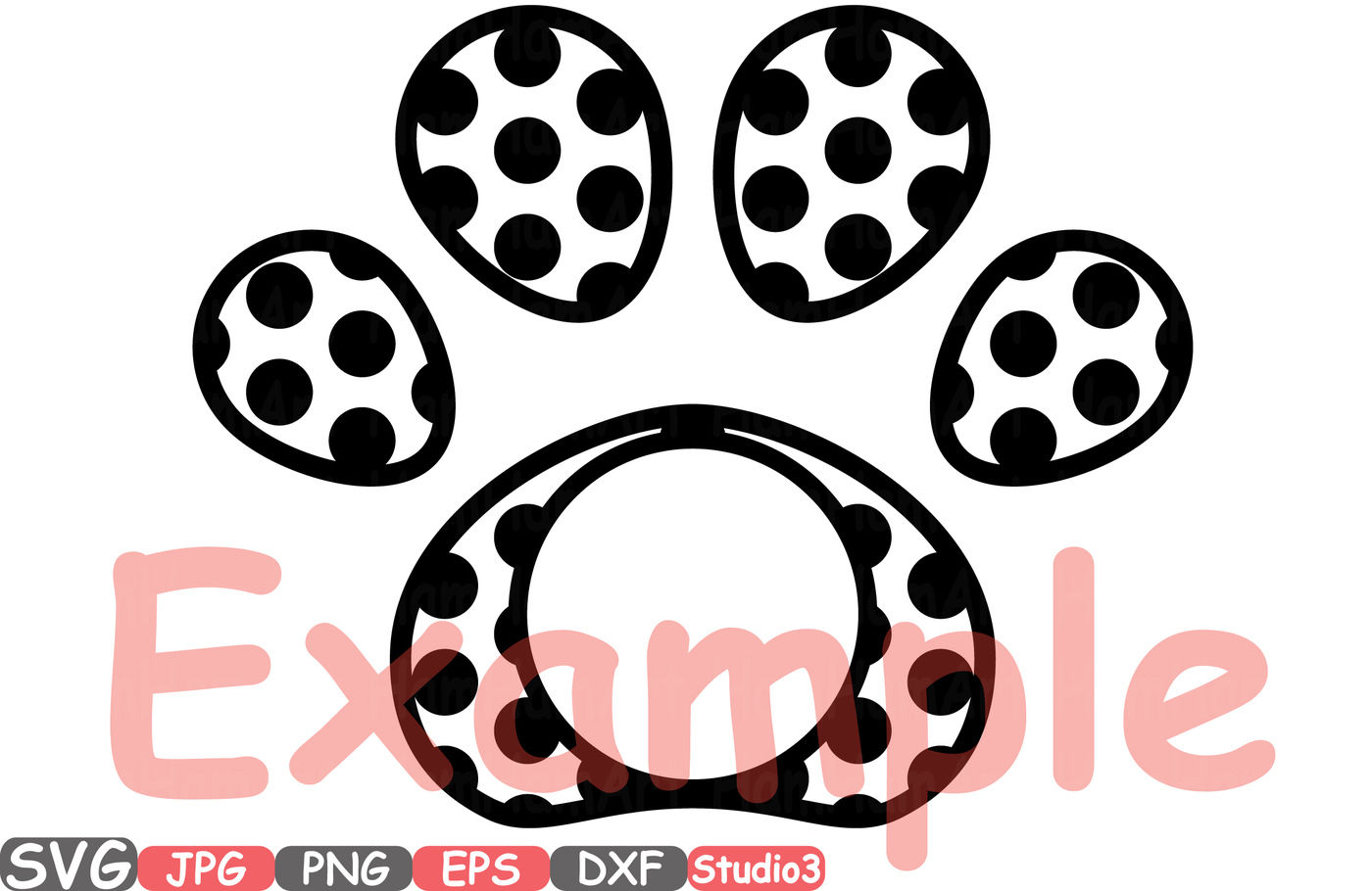 Download Dog Paws Chevron Frames Split Circle SVG Paw Silhouette ...