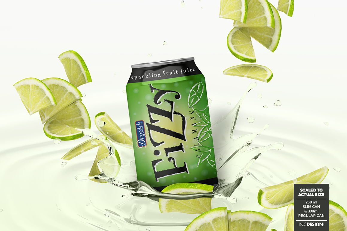 Download Can Splash Packaging Mock Up By INC Design Studio | TheHungryJPEG.com