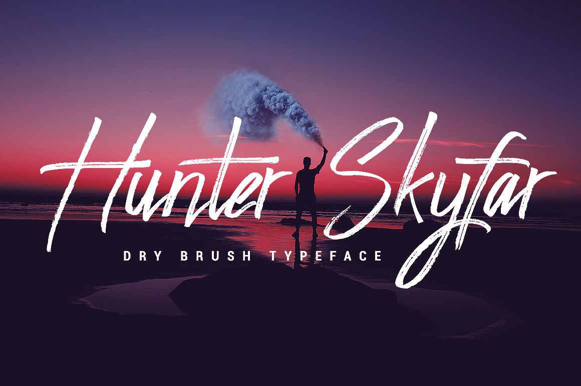 Hunter Skyfar Dry Brush Script By Feydesign Thehungryjpeg Com