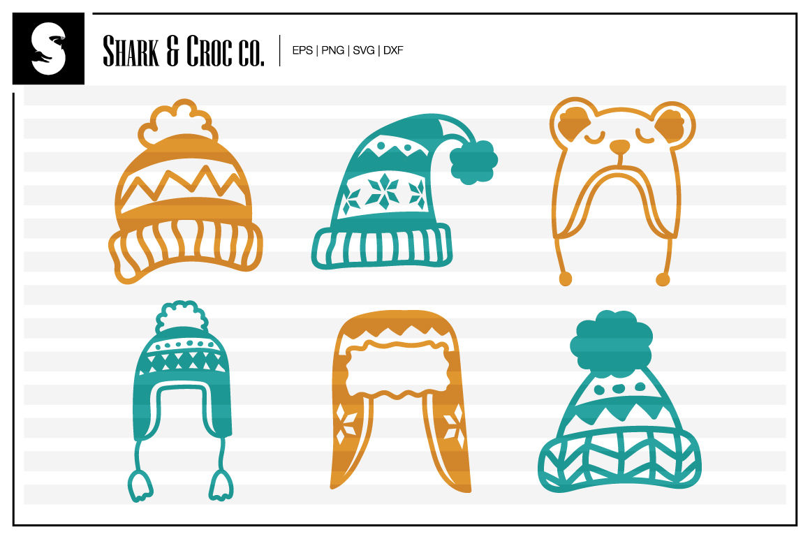 Download 'Winter Hats' cut files By Shark&Croc co. | TheHungryJPEG.com