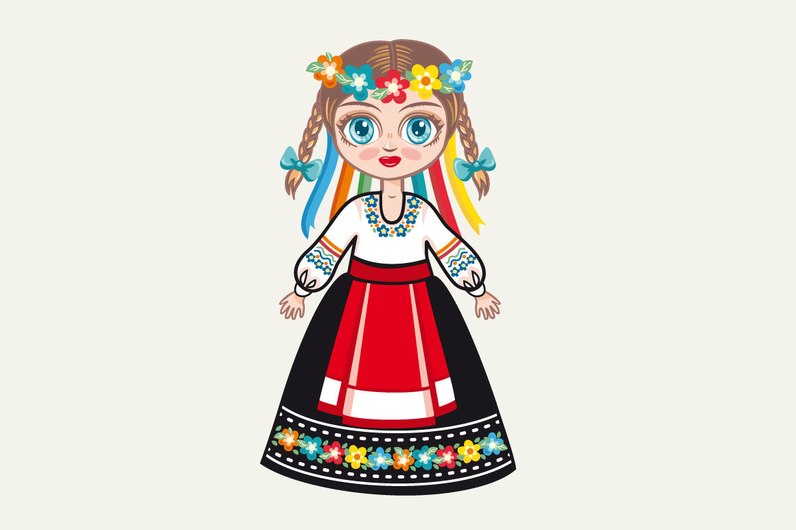 The Girl In Ukrainian Dress Historical Clothes Ukraine By Zoya Miller Thehungryjpeg Com