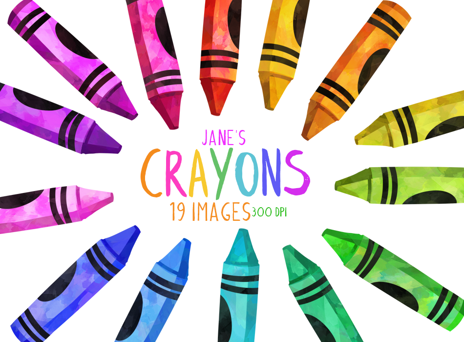  Watercolor  Crayons  Clipart By Digitalartsi TheHungryJPEG com