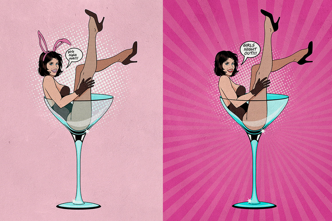 Pin Up Girl In Martini Glass By Moloko88
