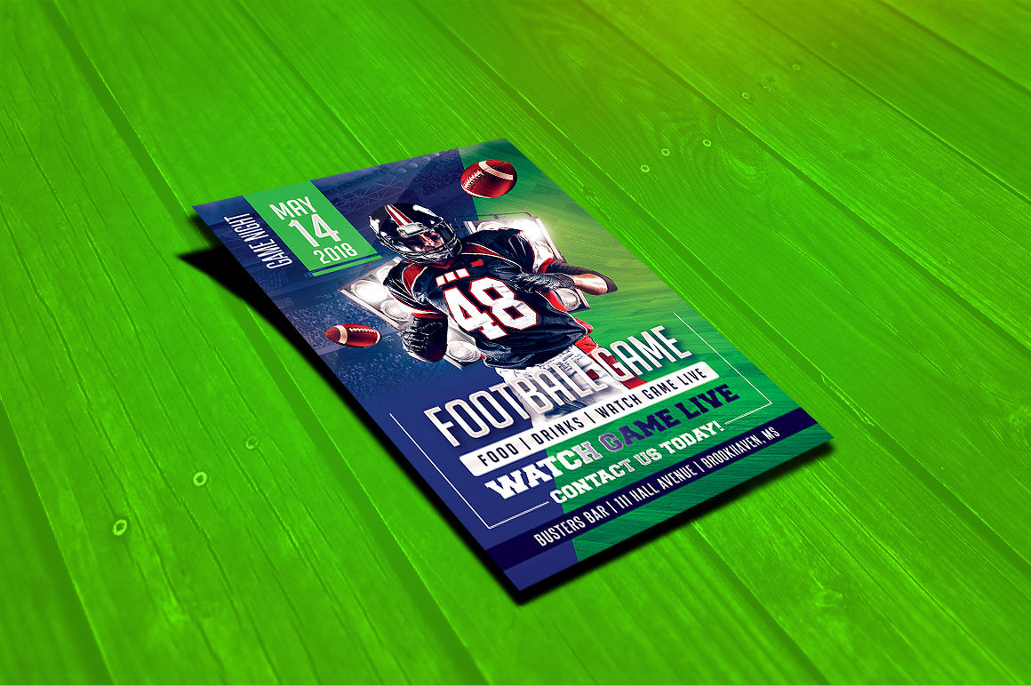 Football Game Day Flyer Template By Dezines2go Thehungryjpeg Com