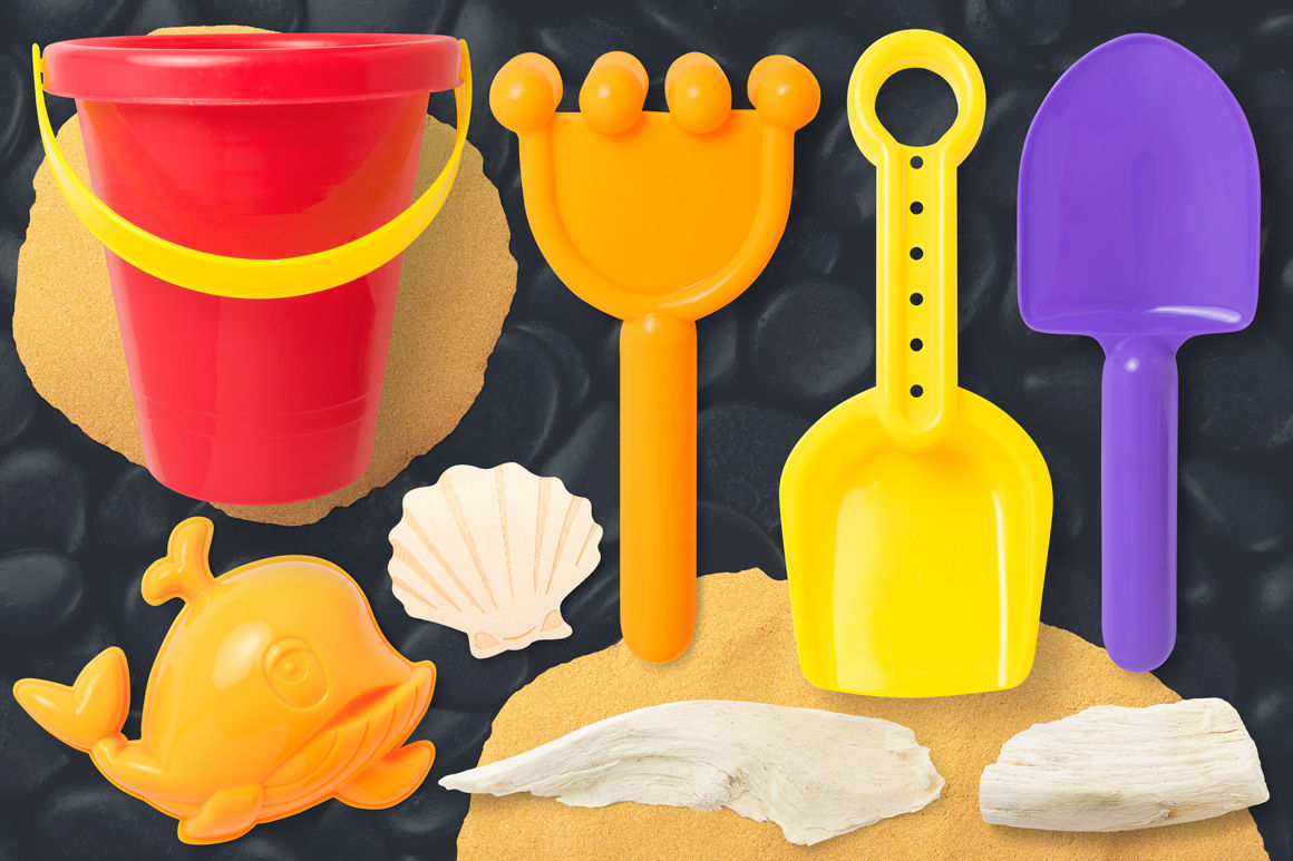 Related items. Летние предметы. Summer items. Sand Toys Set PNG.