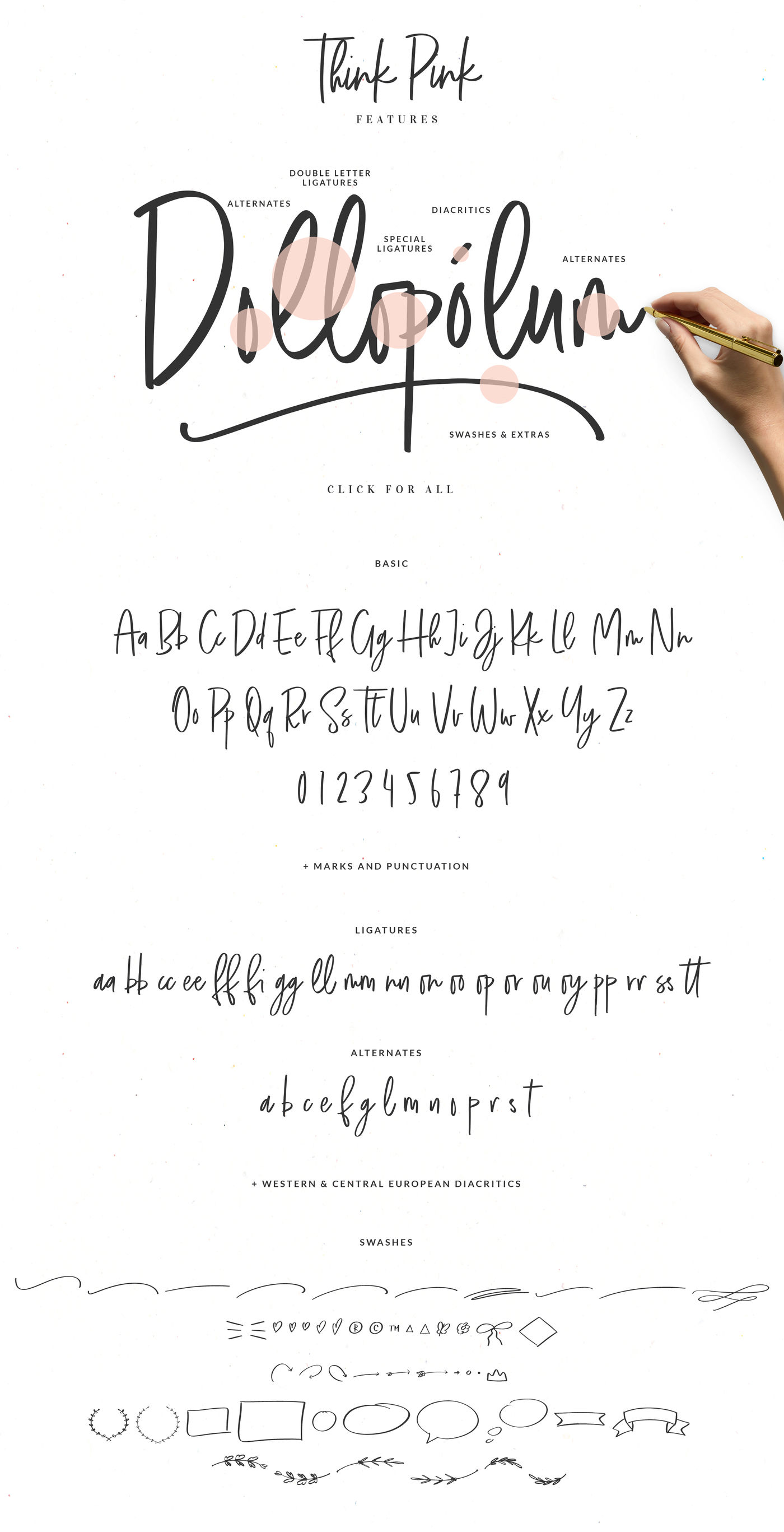Think Pink Handwritten Font Logos By Vladcristea Thehungryjpeg Com
