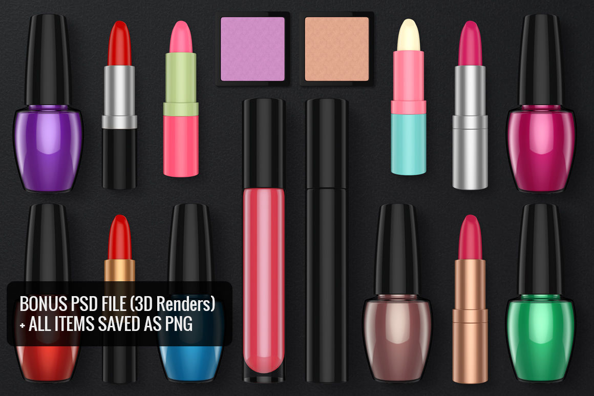 Download Makeup & Cosmetics Vector Set By Pixaroma | TheHungryJPEG.com