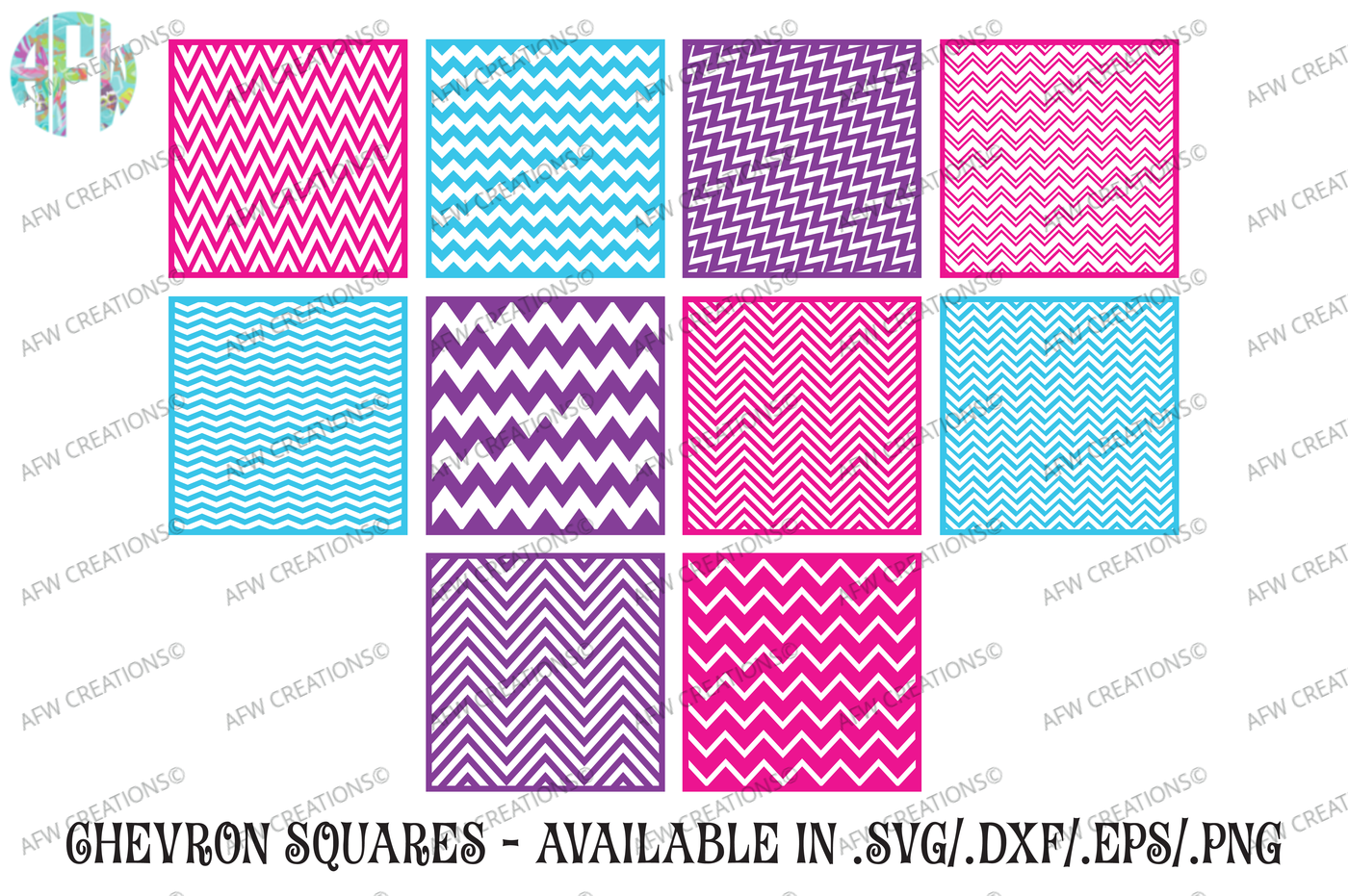 Download Chevron Pattern Squares - SVG, DXF, EPS Cut Files By AFW ...