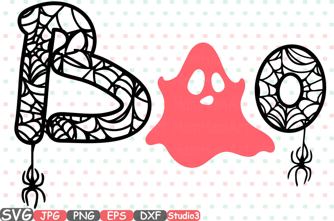 Download Boo Halloween Monogram Silhouette SVG Cutting Files Digital Clip Art Graphic Studio3 cricut ...