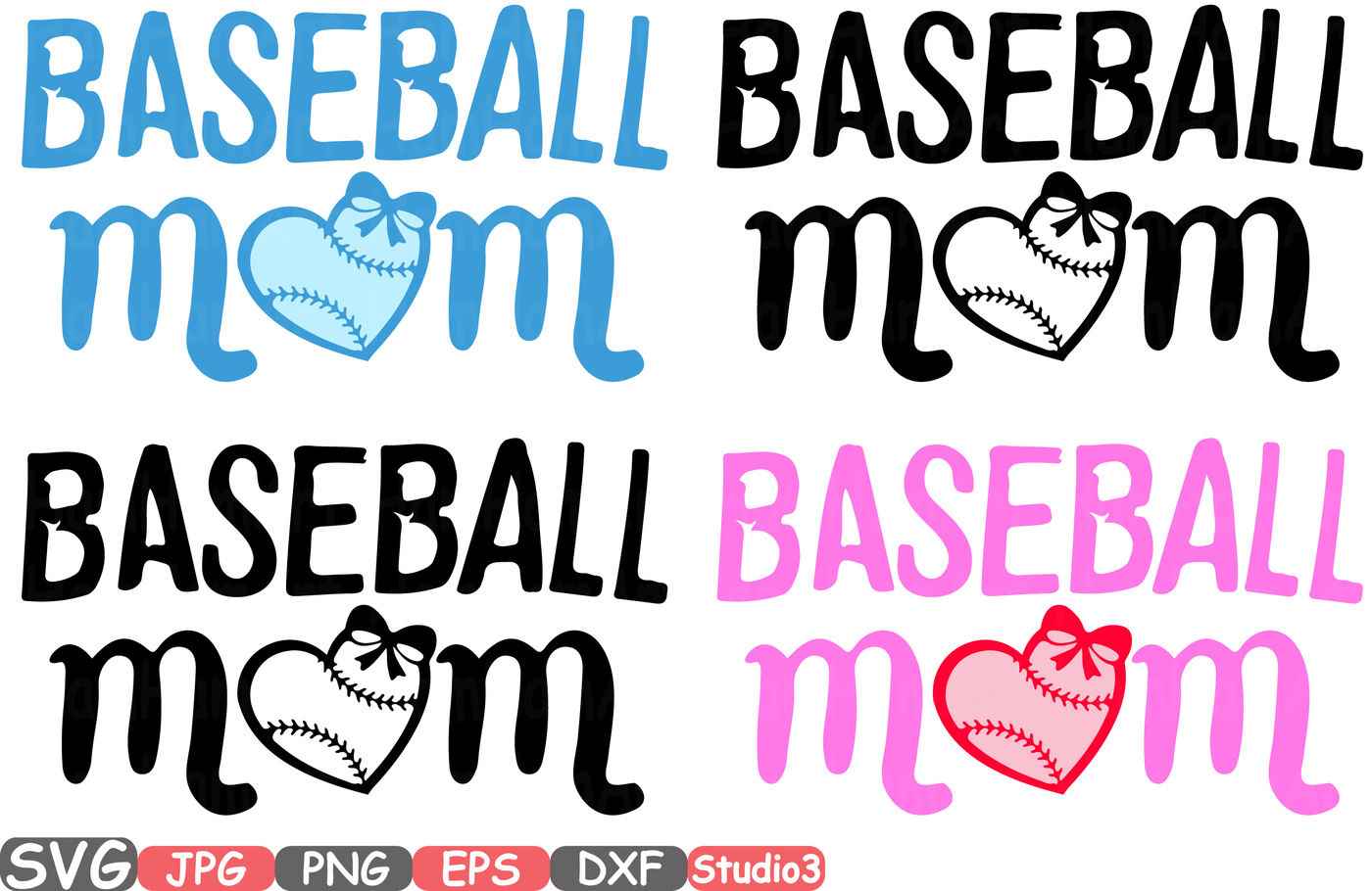Download Baseball Mom Monogram Silhouette SVG Cutting Files Digital ...