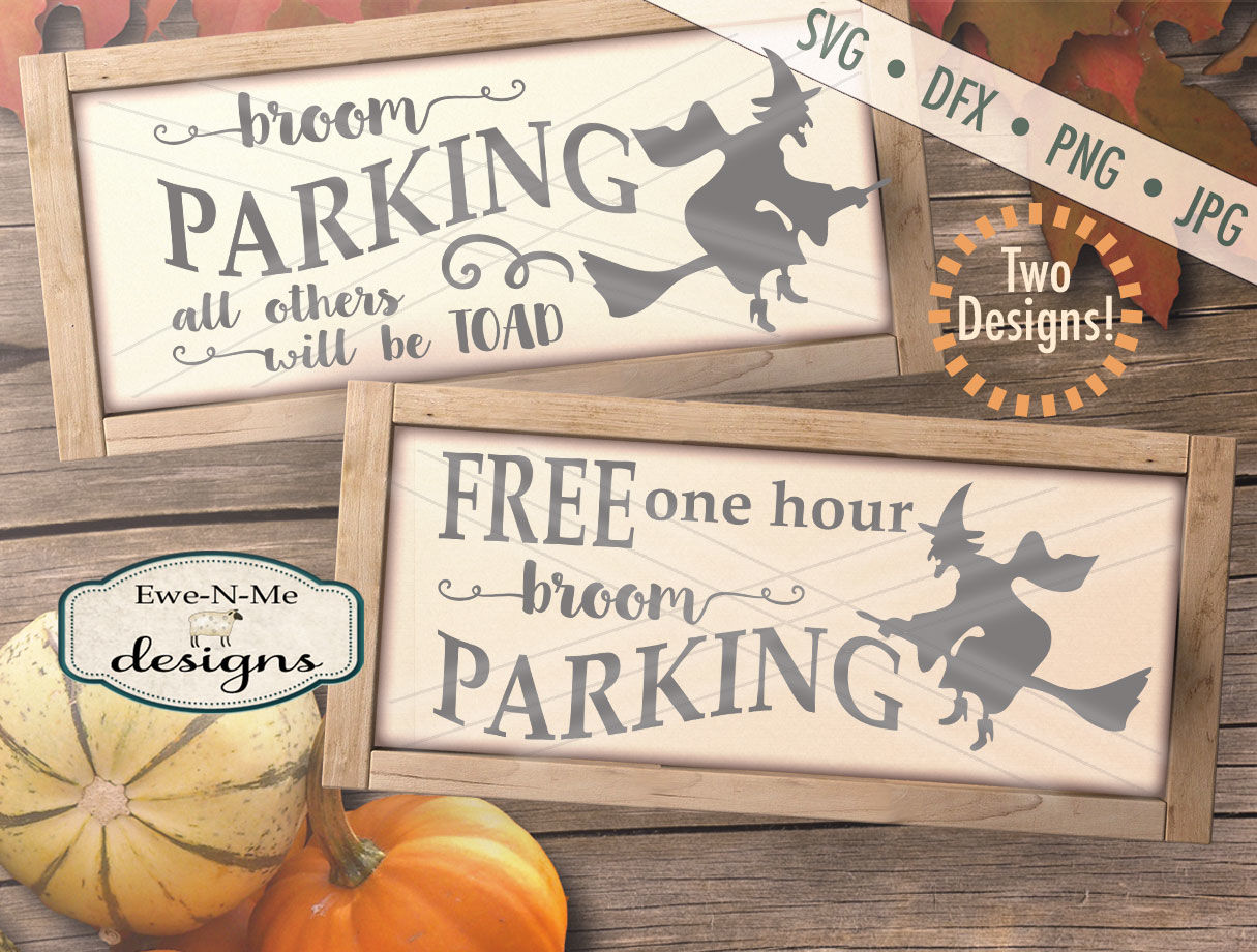 Halloween Witch Broom Parking - SVG Bundle By Ewe-N-Me Designs