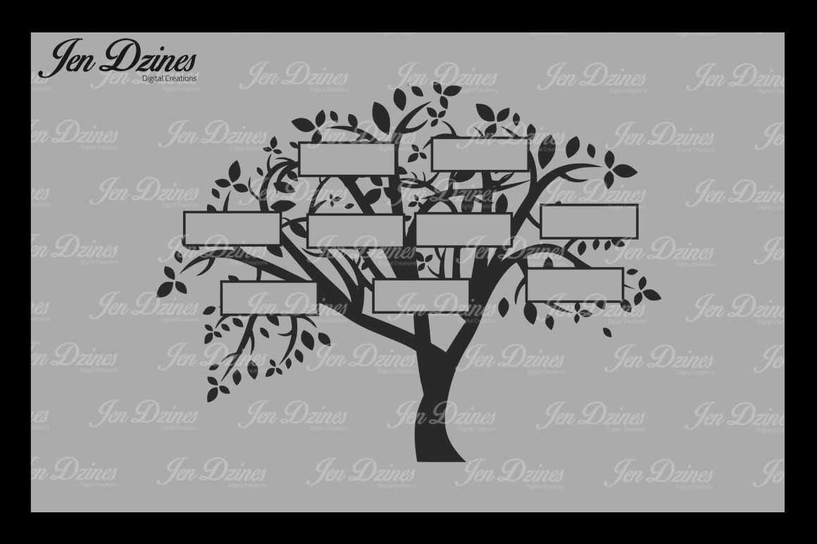 Download Family Tree 9 Names Svg Dxf Eps Png By Jen Dzines Thehungryjpeg Com