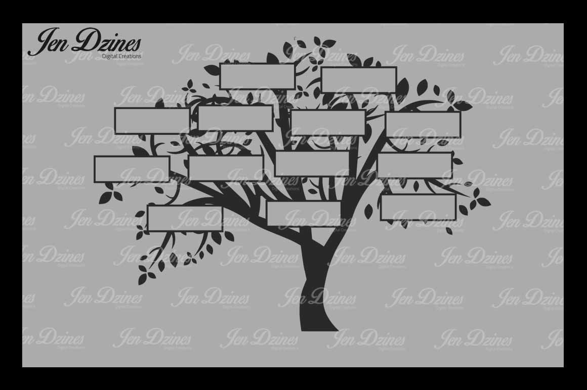 Download Family Tree 13 Names SVG DXF EPS PNG By Jen Dzines ...