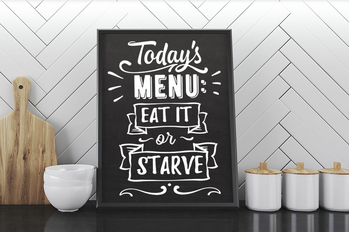 Vinyl Decal Free Shipping 1171 Today's Menu Eat It Or Starve 