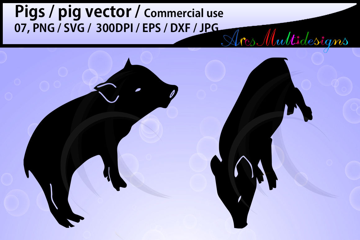 Download Pig Vector Svg Eps Png Dxf Pig Silhouette Pig Clipart Pig Icon Vector 300 Dpi Commercial Use By Arcsmultidesignsshop Thehungryjpeg Com