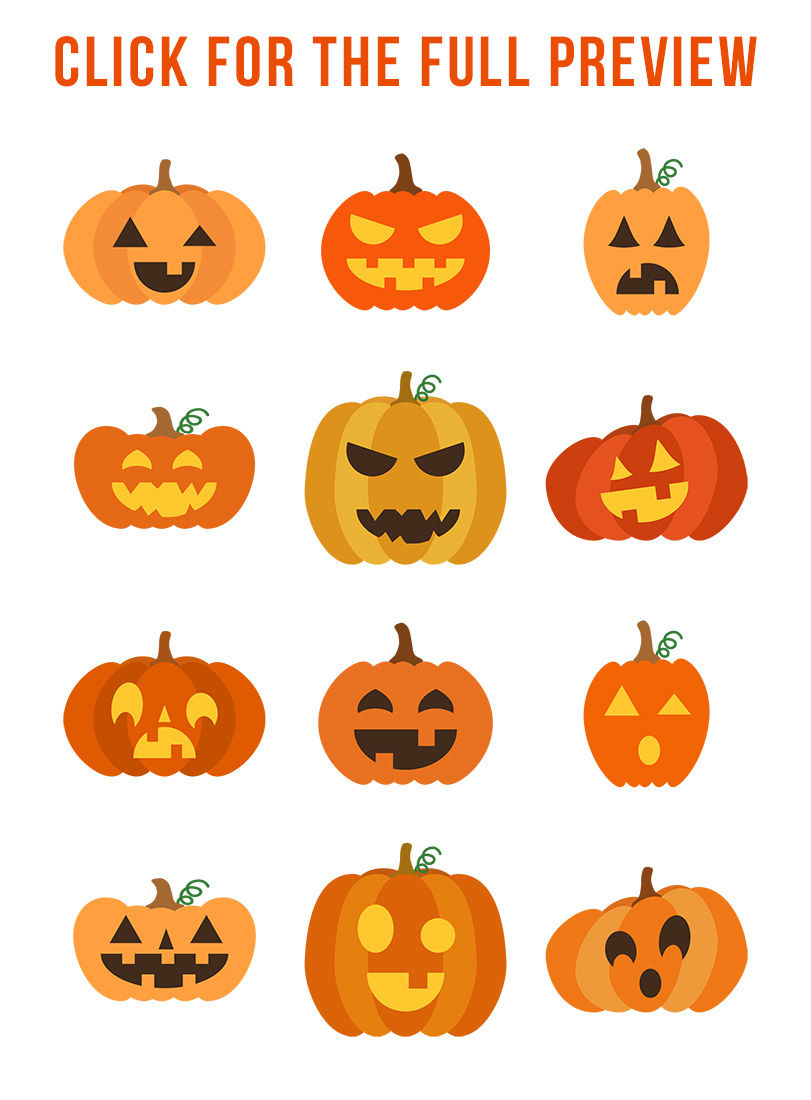 12 Jack O Lanterns Clipart Pumpkin Svg Halloween Clipart Halloween Pumpkin Clipart Fall Clipart By Digital Download Shop Thehungryjpeg Com