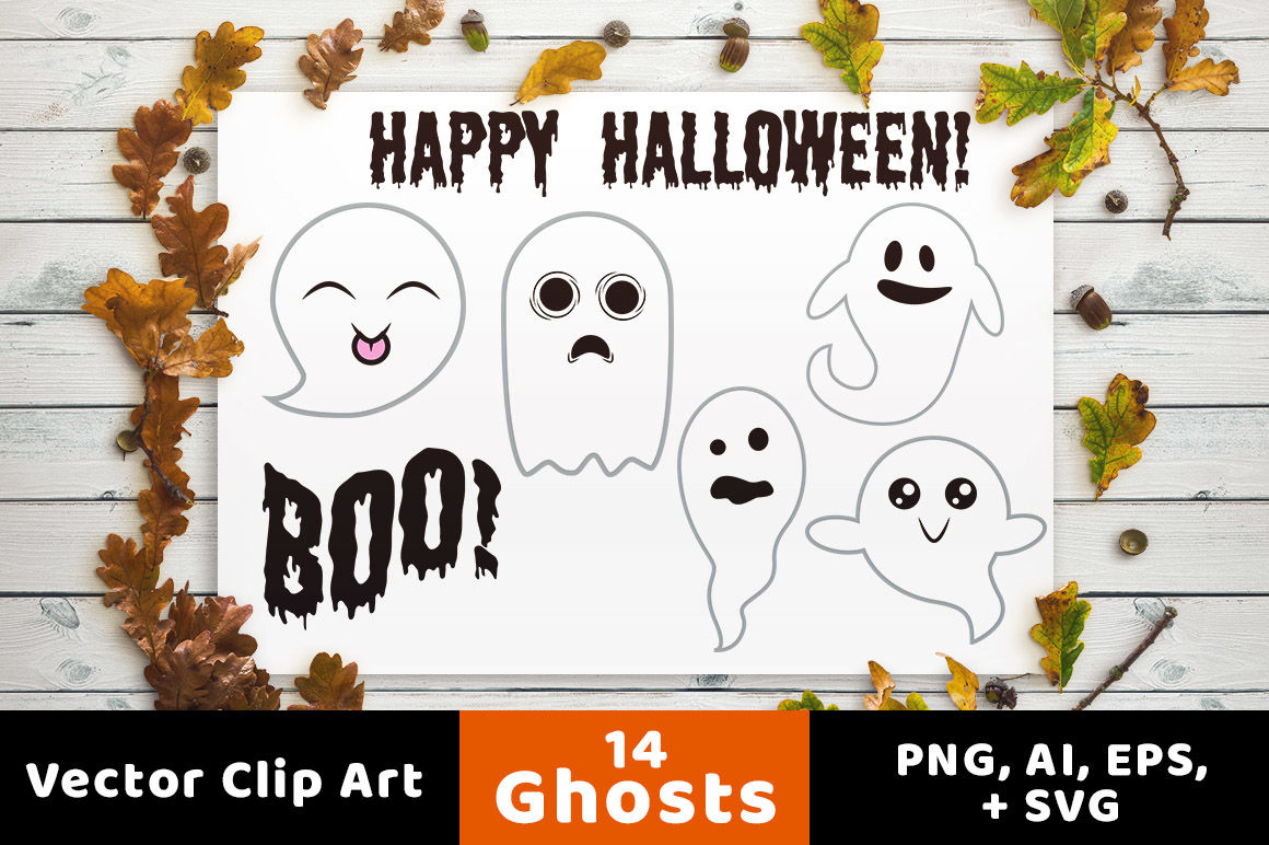 Download 14 Ghosts Clipart Halloween Clipart Ghost Svg Halloween Svg Autumn Clipart Fall Clipart By Digital Download Shop Thehungryjpeg Com