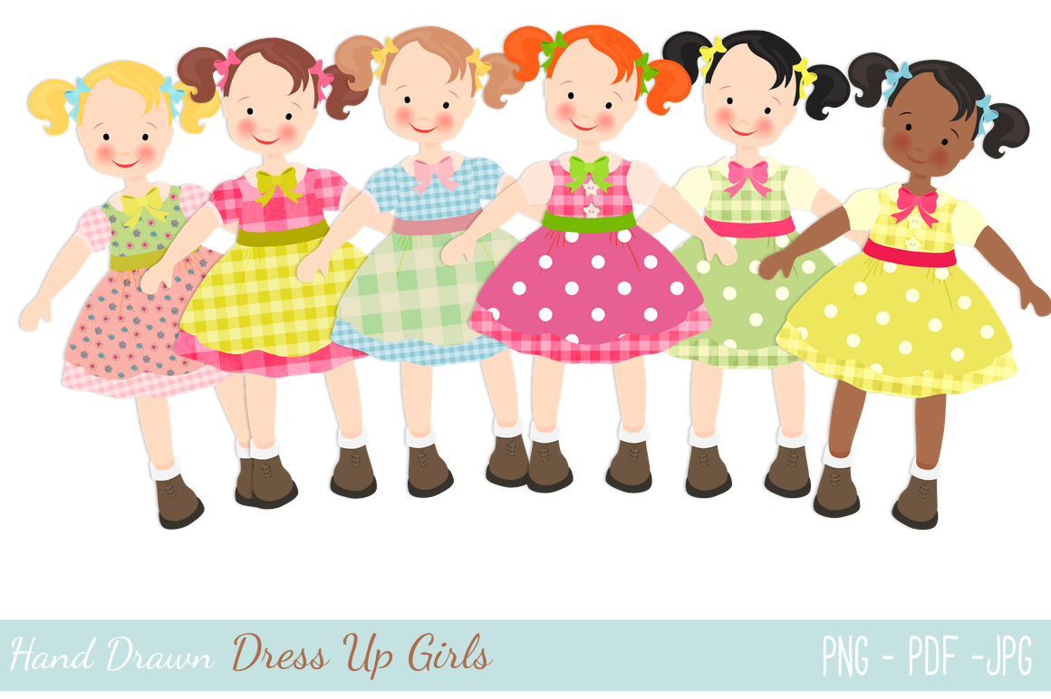 Dress Up Dolls By Digital Paper Craft | TheHungryJPEG