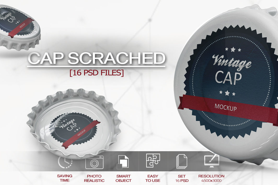 Bottle Cap Scratched Mockup By Mock Up Store | TheHungryJPEG.com