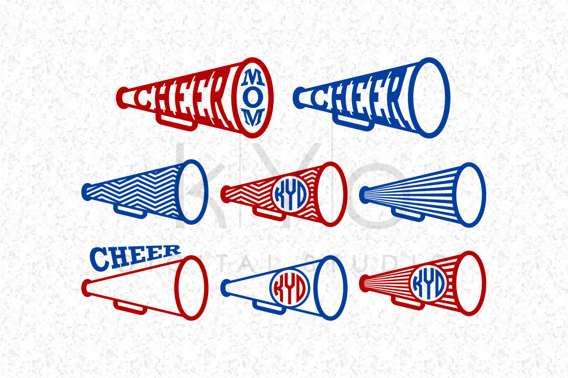 Download Cheer MOM Megaphone Monogram SVG files By kYo Digital ...