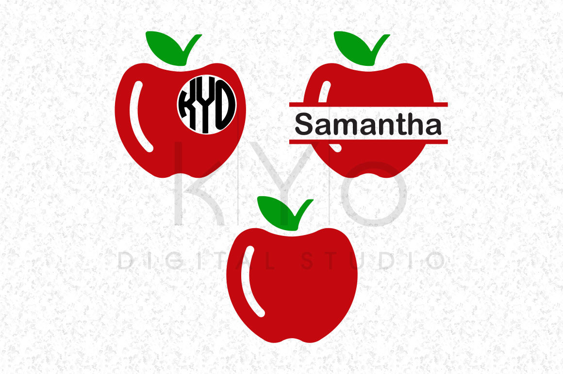 Apple Monogram SVG DXF cut files School Teacher SVG DXF files for