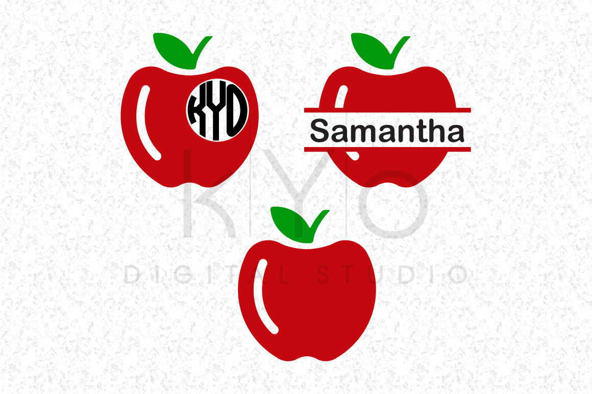 Apple Monogram Svg Dxf Cut Files School Teacher Svg Dxf Files For Cricut And Silhouette By Kyo Digital Studio Thehungryjpeg Com