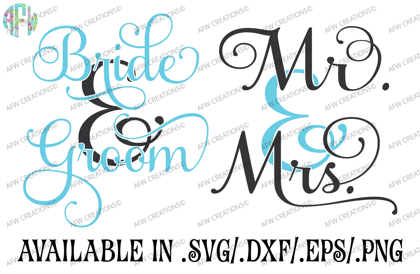 Wedding Designs - SVG, DXF, EPS Cut Files By AFW Designs ...