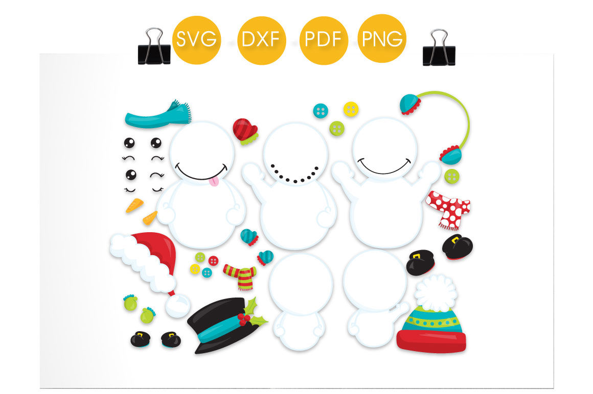Build A Snowman Svg Png Eps Dxf Cut File By Prettycuttables Thehungryjpeg Com