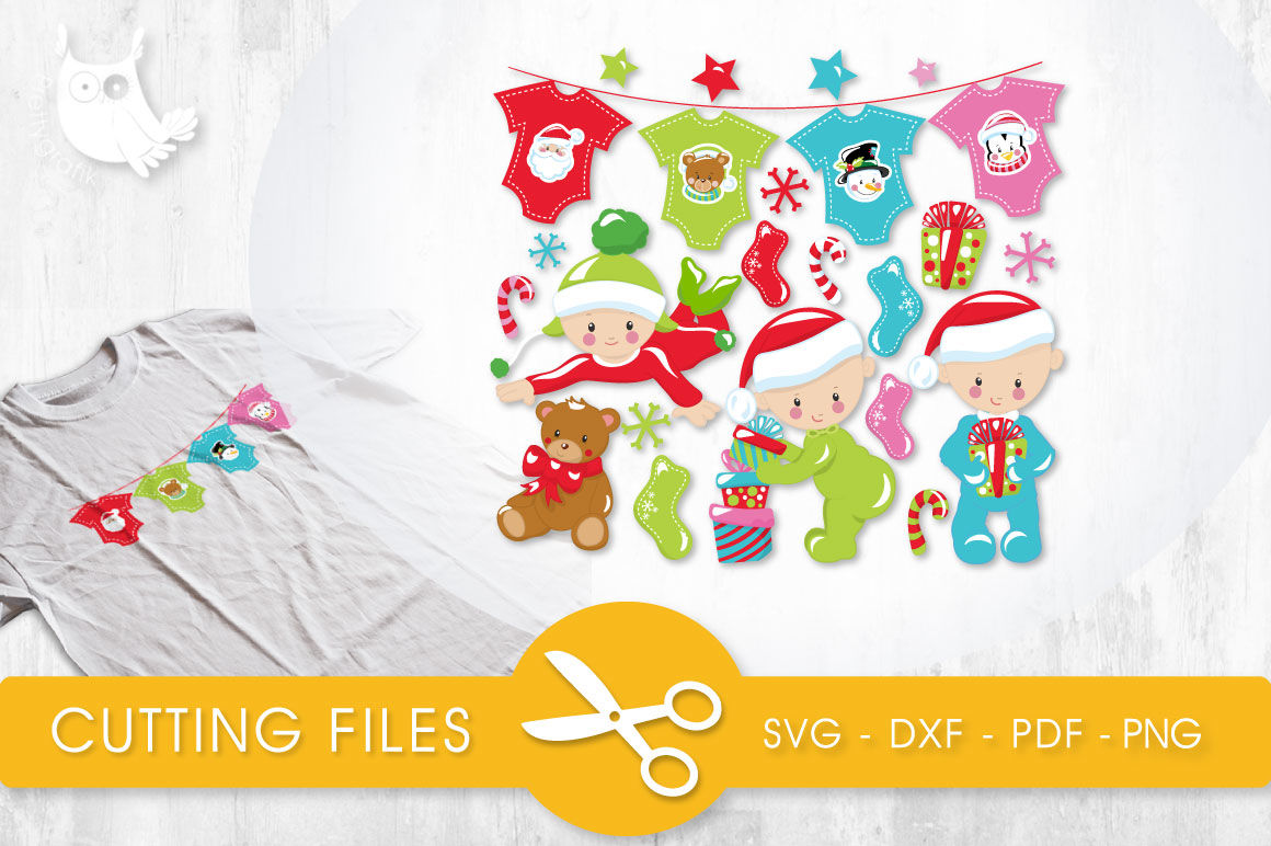 Christmas Babies Svg Png Eps Dxf Cut File By Prettycuttables Thehungryjpeg Com