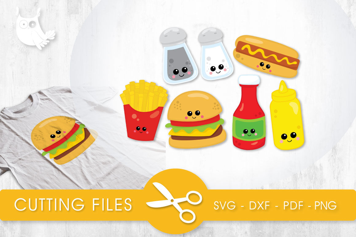 Download Cutesy Fast Food SVG, PNG, EPS, DXF, cut file By ...