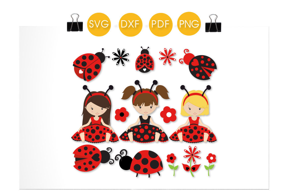 Download Ladybug Girls SVG, PNG, EPS, DXF, cut file By ...