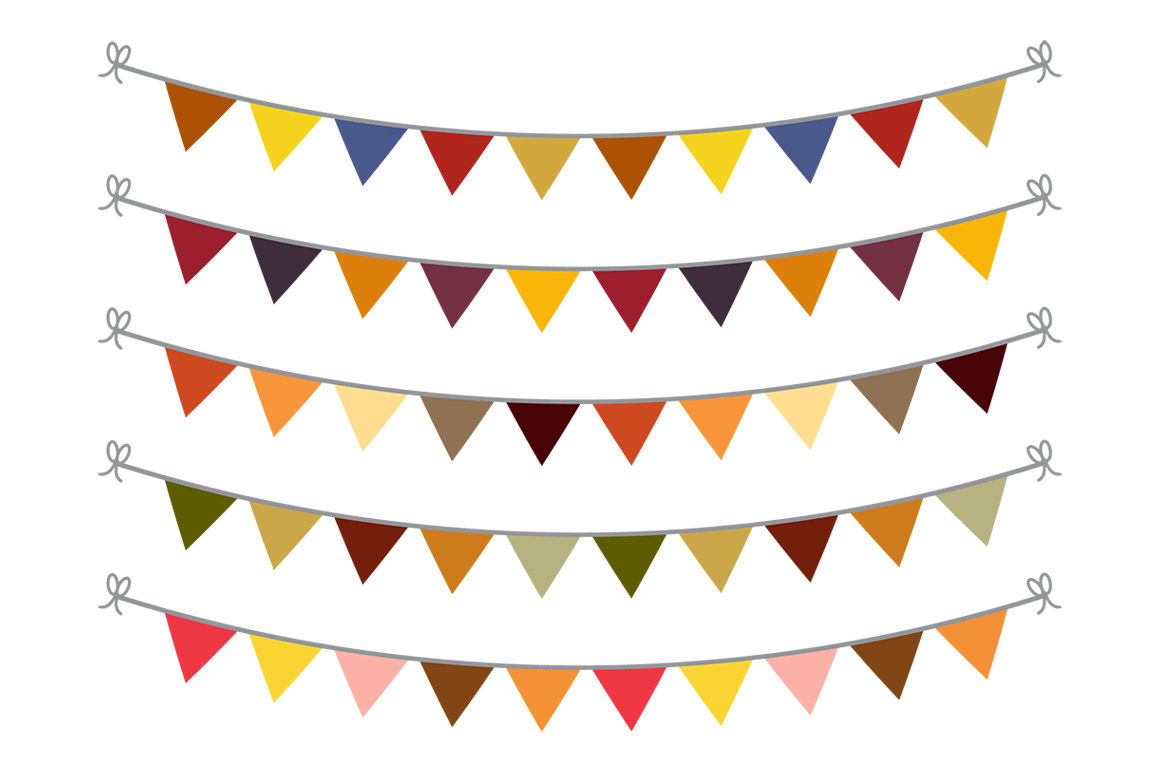 Fall Bunting Clipart, Bunting Banner Clipart, Autumn Bunting SVG