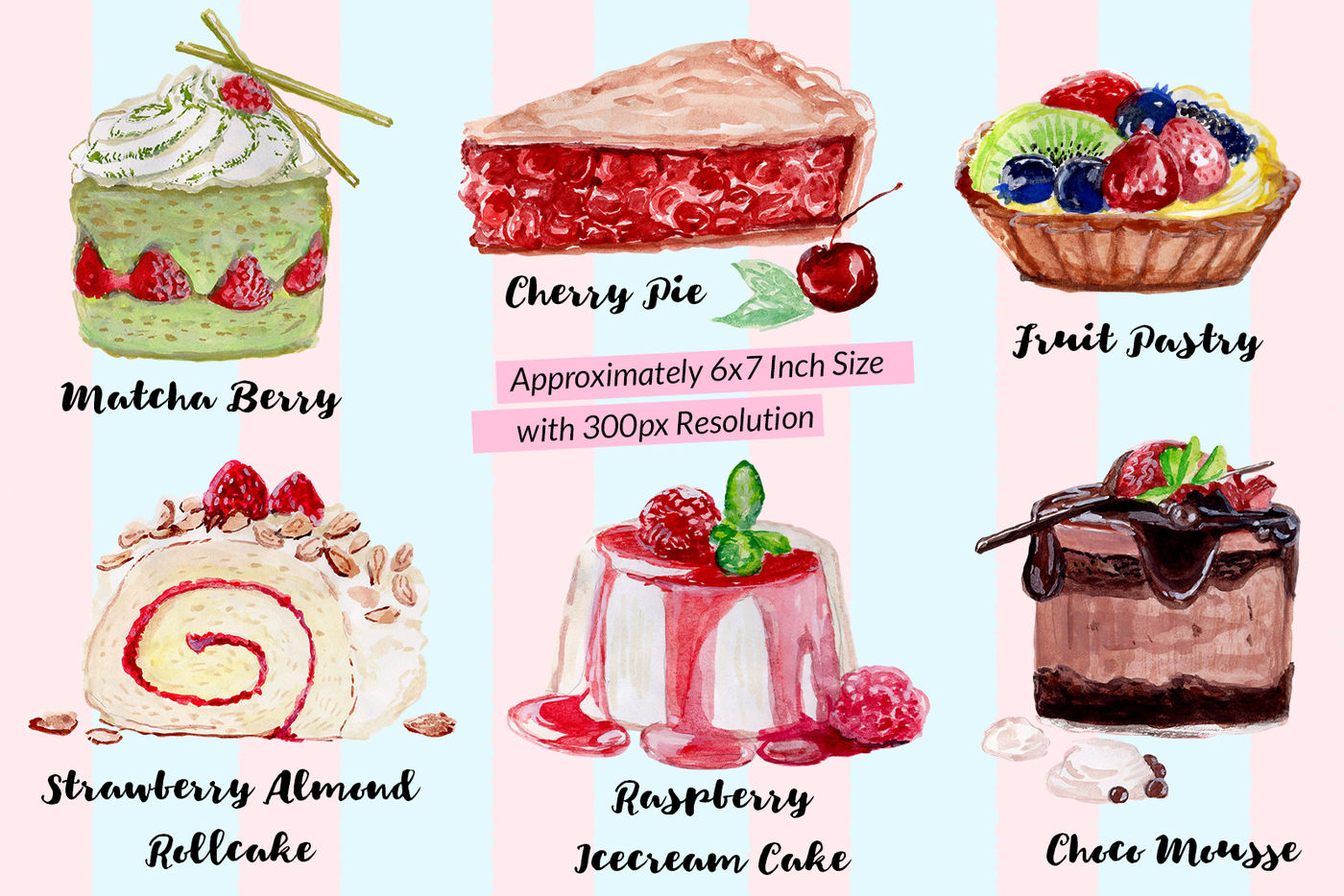 Watercolor Cakes Cake My Day By Unicode Studio Thehungryjpeg Com