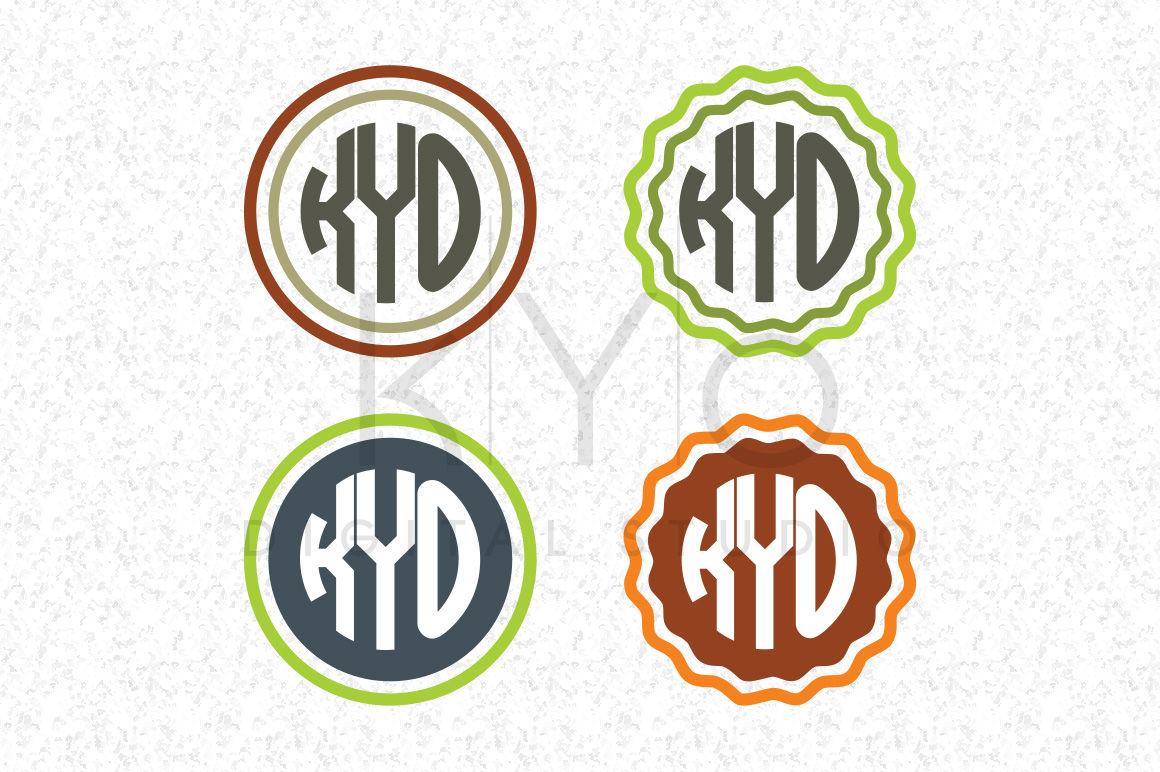 Download Circle Scalloped Monogram frames SVG DXF PNG EPS files By ...