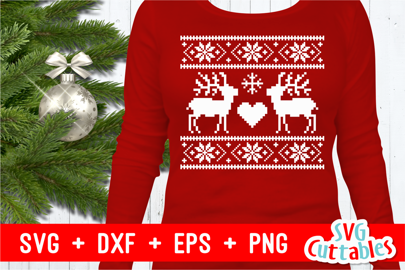 Download Reindeer Christmas Sweater By Svg Cuttables ...
