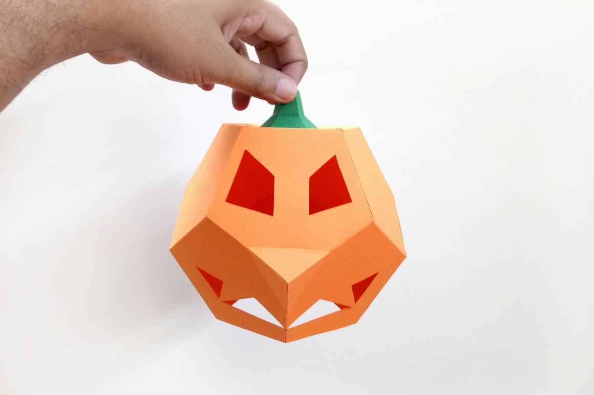 DIY Pumpkin Lamp - 3d papercraft By PAPER amaze | TheHungryJPEG