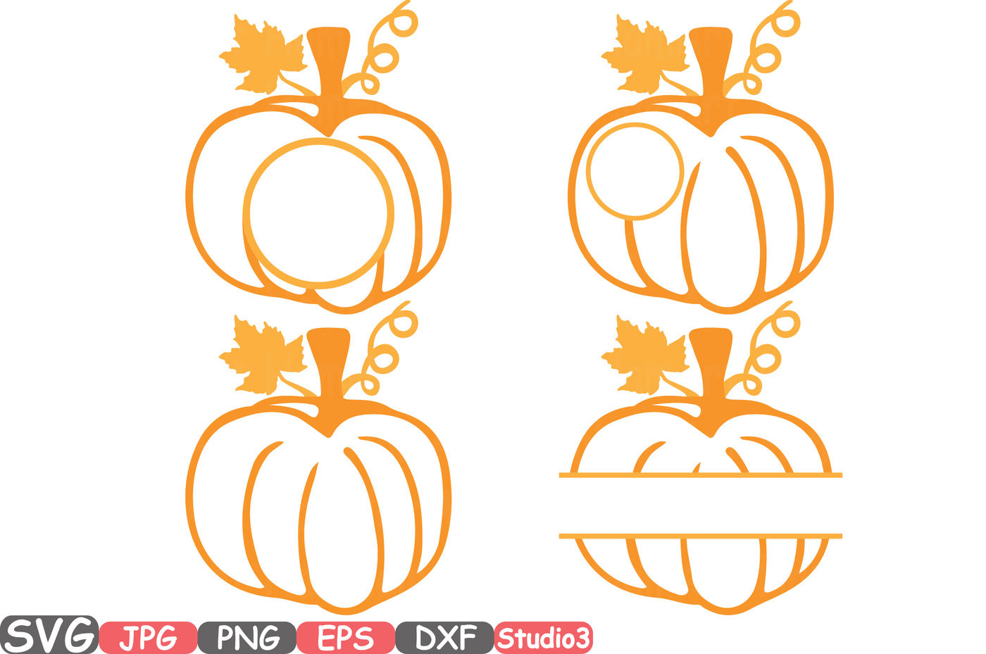 Download Pumpkin Split & Circle Monogram Silhouette SVG Cutting ...