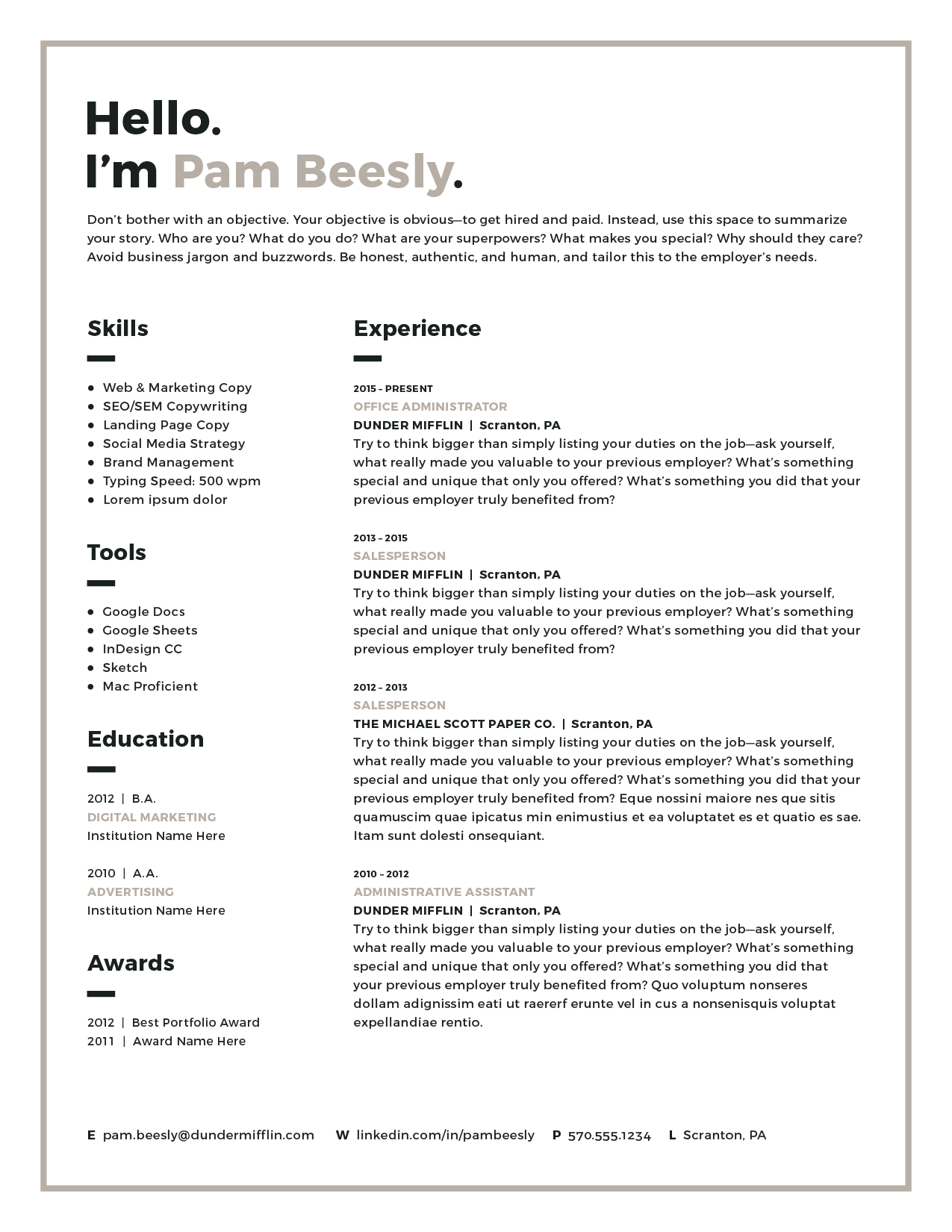 Resume Template Modern Resume Resume PDF