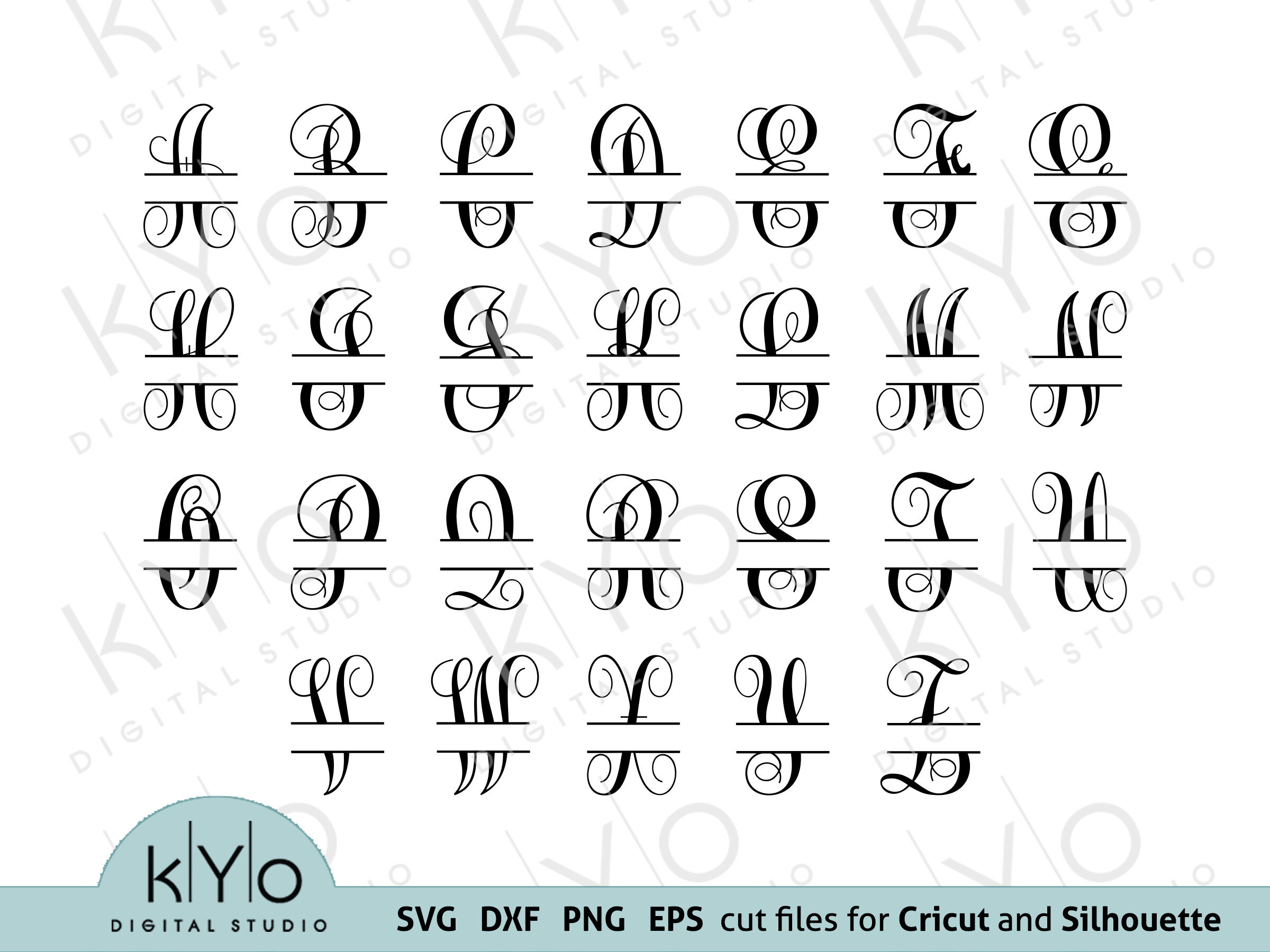 Download Cricut Monogram Font Bundle Svg Files Not Typing By Kyo Digital Studio Thehungryjpeg Com