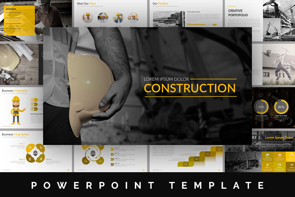 Construction Powerpoint Template By BrandEarth TheHungryJPEG