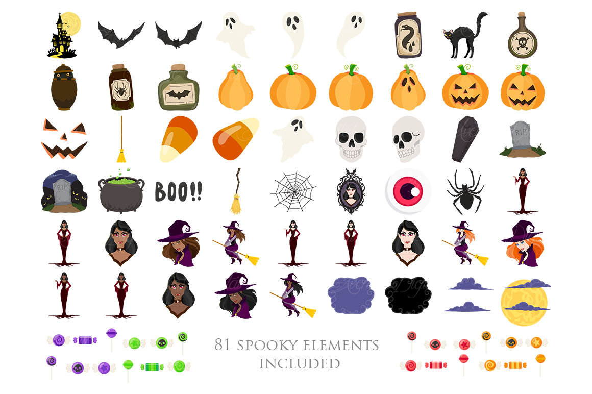81 Spooky Halloween Clipart By Aveniedigital Thehungryjpeg Com