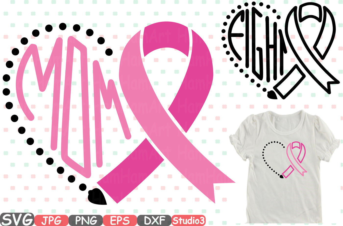 Awareness Ribbon Heart SVG Cut and Print - Sewing Divine