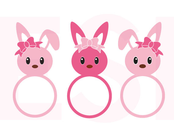 Download Easter Bunny Head Designs with circle for a monogram. SVG ...