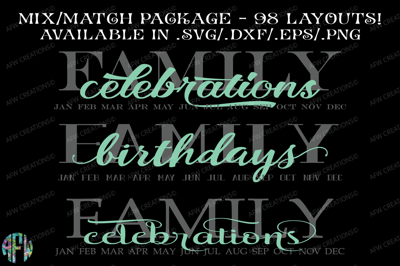 Download Family Birthdays Celebrations Svg Dxf Eps Cut Files By Afw Designs Thehungryjpeg Com