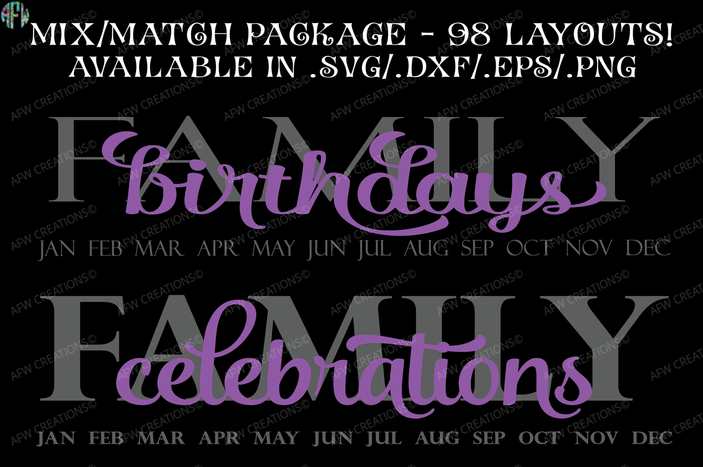 Download Family Birthdays Celebrations Svg Dxf Eps Cut Files By Afw Designs Thehungryjpeg Com