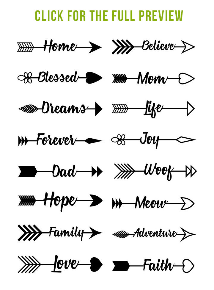 16 Arrow Words Clipart Rustic Arrows Clipart Arrow Svgs Wedding Clipart Vector Arrows Arrow Graphics By Digital Download Shop Thehungryjpeg Com