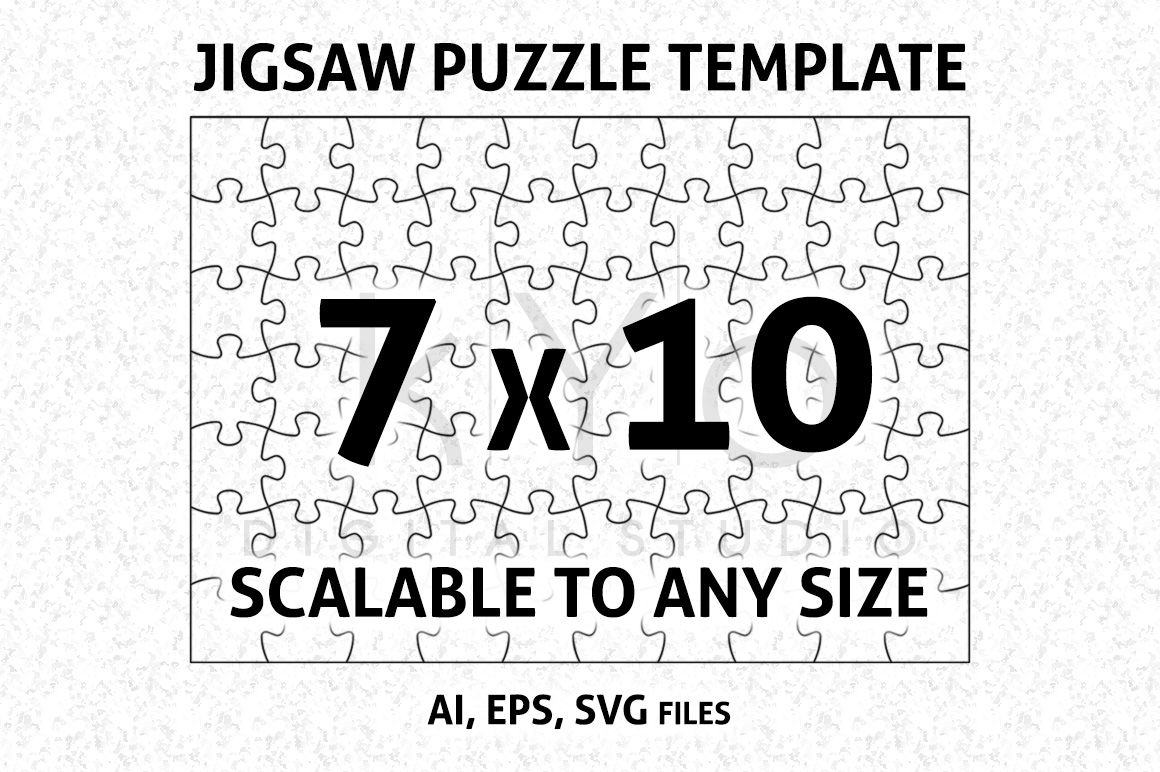 Jigsaw Puzzle Blank Template or Cutting Graphic by DG-Studio · Creative  Fabrica